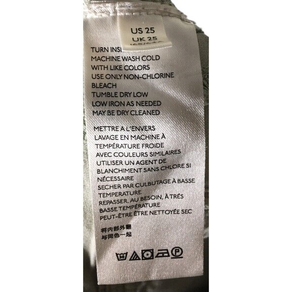 Anthropologie Pants Women's Size 25 Green Watercolor Splotch The Wanderer - Picture 10 of 11